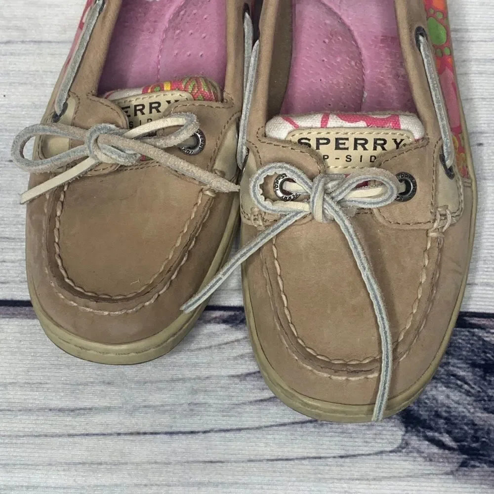Sperry Top Sider Womens 6.5 Pink/Yellow Floral‎